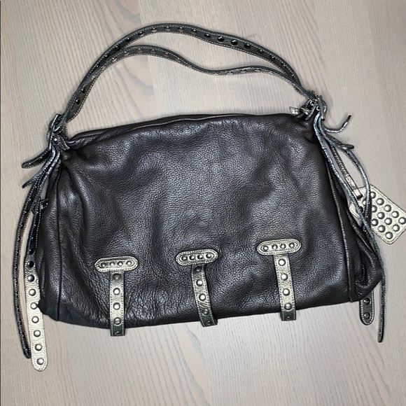 Be & D Handbags - Be & D Scarab Green Leather Shoulder Bag